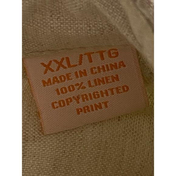 Tommy Bahama Linen Shirt – Men’s XXL, White Floral, Short Sleeve Resort Style - Picture 6 of 10